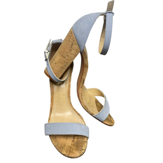 Blue Schutz Cork Heeled Ankle Strap Sandals, 7.5