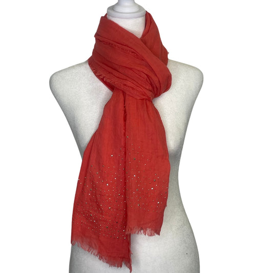 Coral  Gold Stone Scarf, OS