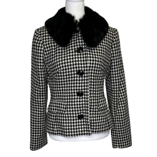 Black/White Casual Corner Blazer, 4