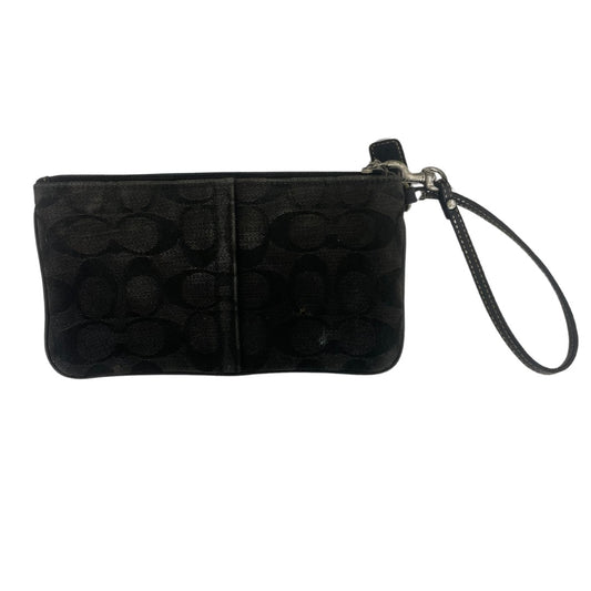 Black Coach Monogram Wristlet Clutch