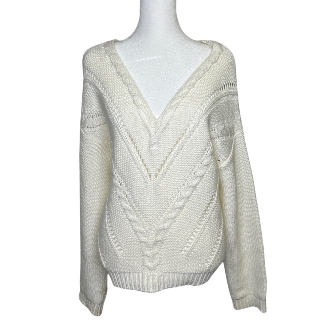 Cream Harper Long Sleeve Sweater, M