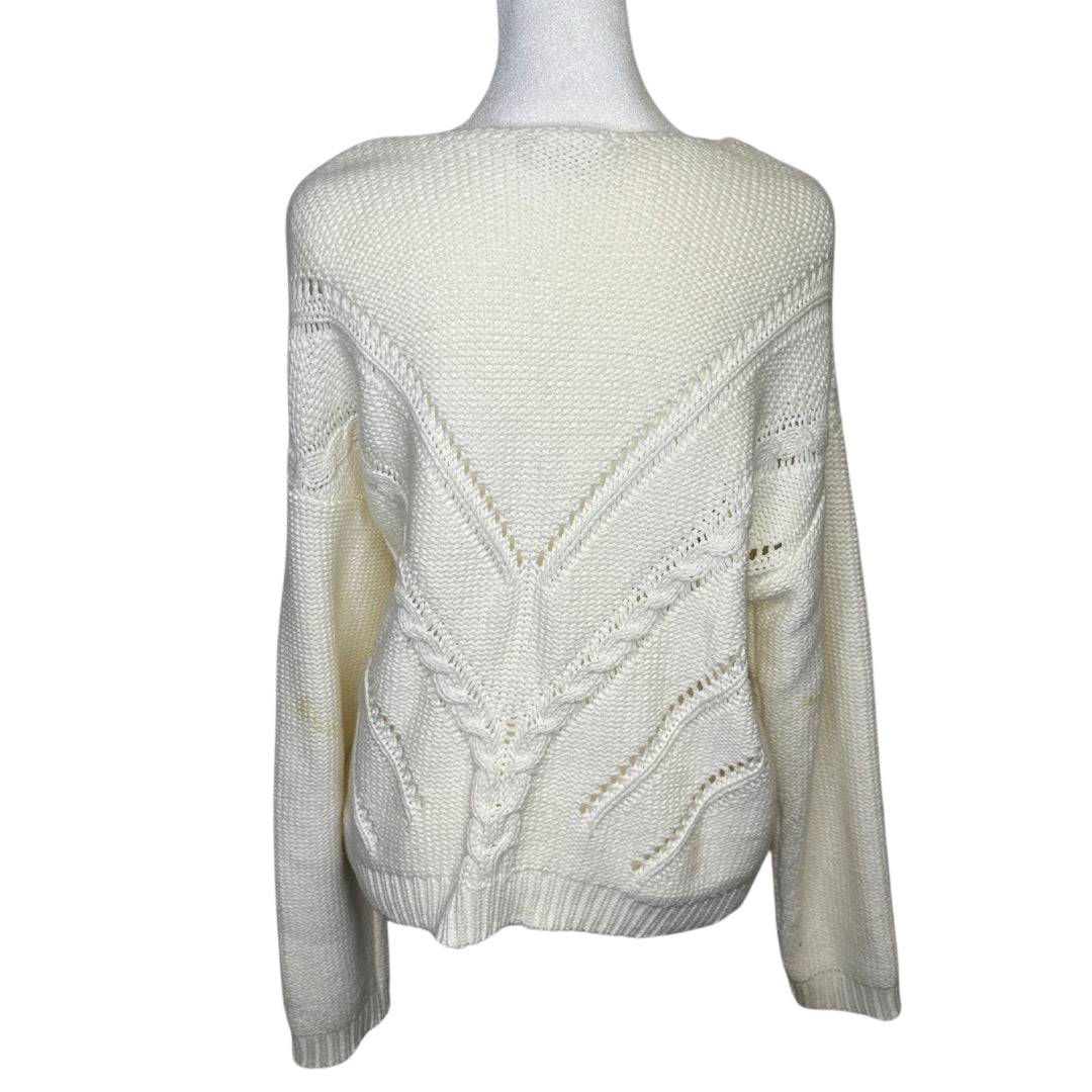 Cream Harper Long Sleeve Sweater, M