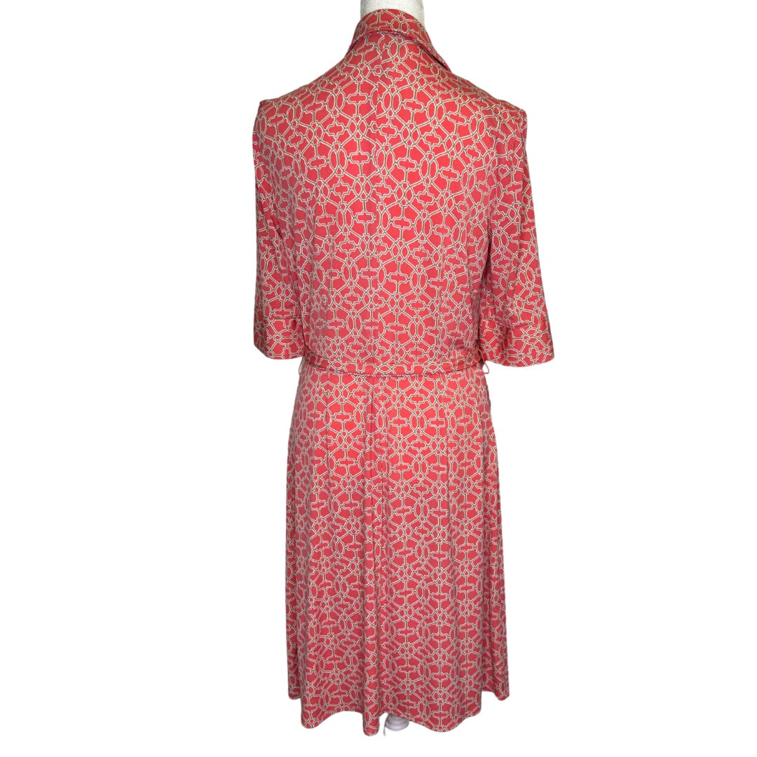 Coral Laundry Geometric Dress, 8