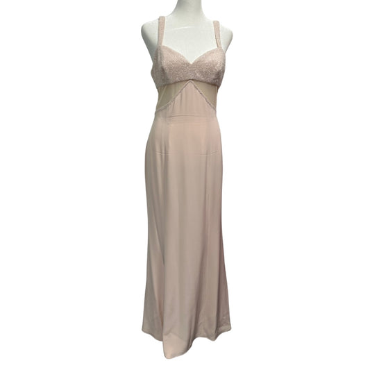 Blush Pink Black Tie Oleg Cassini Evening Gown, 6